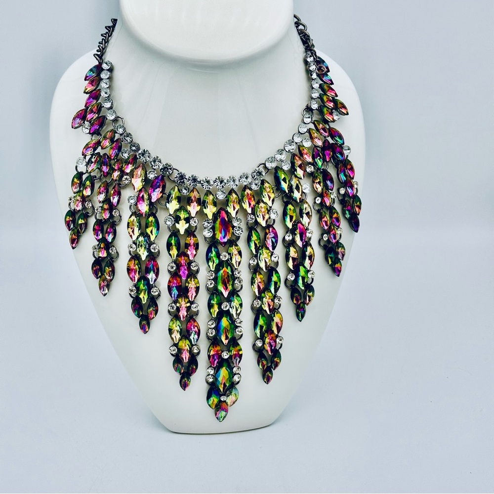 Multicolor Statement Necklace - image 3